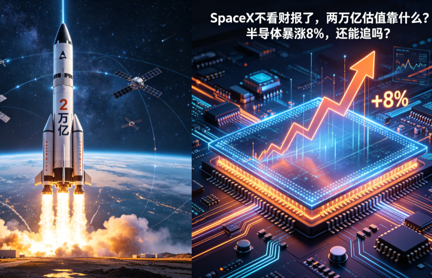 SpaceX不看财报了，两万亿估值靠什么？ 半导体暴涨8%，还能追吗？